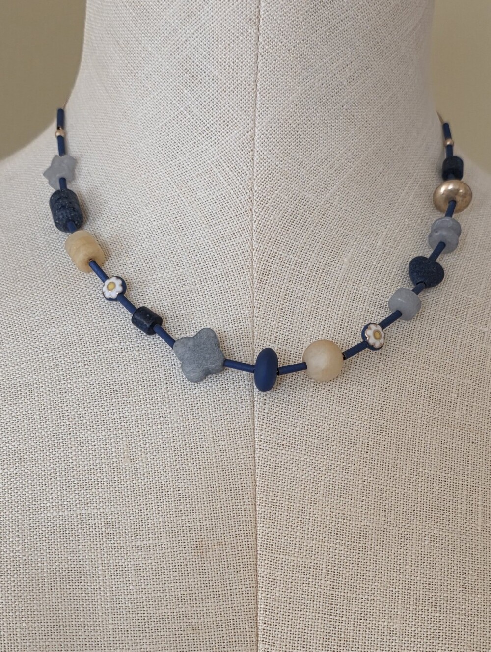 Semi Precious Gemstone Beaded Necklace Universal Thread Star Flower